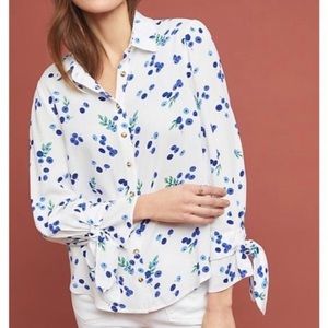 Mauve by Anthropologie Blueberry Buttondown Blouse